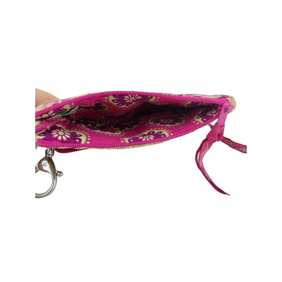 Vera Bradley 5.5 inch Zippered Keychain Wallet Pink Paisley Pattern - Picture 5 of 5